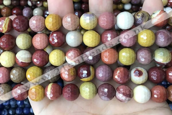 CMK354 15 inches 10mm faceted round mookaite beads wholesale