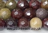 CMK356 15 inches 8mm faceted round AB-color mookaite beads