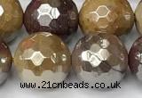 CMK358 15 inches 12mm faceted round AB-color mookaite beads