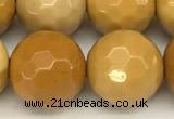 CMK367 15 inches 10mm faceted round yellow mookaite beads