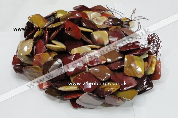 CMK43 15.5 inches 30*30mm faceted square mookaite beads wholesale