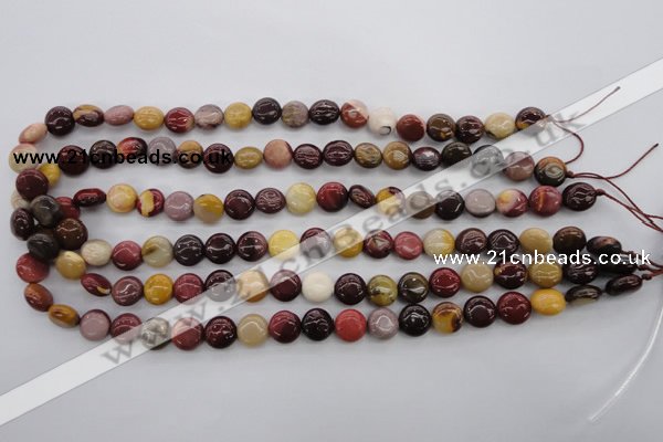 CMK85 15.5 inches 10mm flat round mookaite beads wholesale