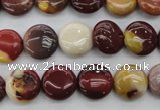 CMK86 15.5 inches 12mm flat round mookaite beads wholesale