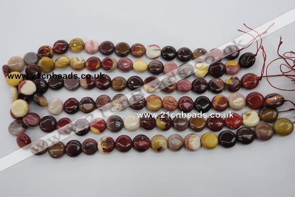 CMK86 15.5 inches 12mm flat round mookaite beads wholesale