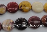 CMK87 15.5 inches 15mm flat round mookaite beads wholesale