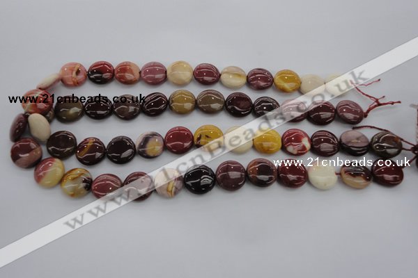 CMK87 15.5 inches 15mm flat round mookaite beads wholesale