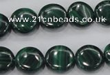 CMN101 15.5 inches 16mm flat round natural malachite beads wholesale