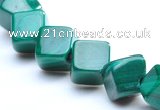 CMN11 A grade 4*4mm cubic natural malachite beads wholesale