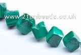 CMN12 A grade 6*6mm cubic natural malachite beads Wholesale