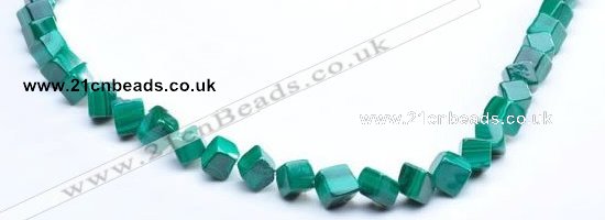 CMN12 A grade 6*6mm cubic natural malachite beads Wholesale