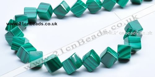 CMN14 A grade cubic 8*8mm natural malachite beads Wholesale