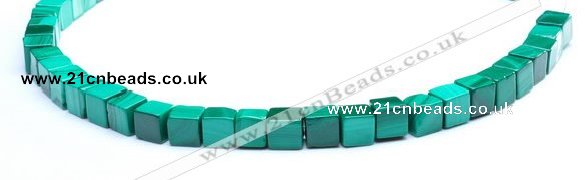 CMN15 A grade 8*8*8mm cube natural malachite beads Wholesale