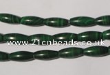 CMN211 15.5 inches 5*12mm rice natural malachite beads wholesale