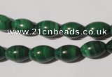 CMN212 15.5 inches 8*12mm rice natural malachite beads wholesale