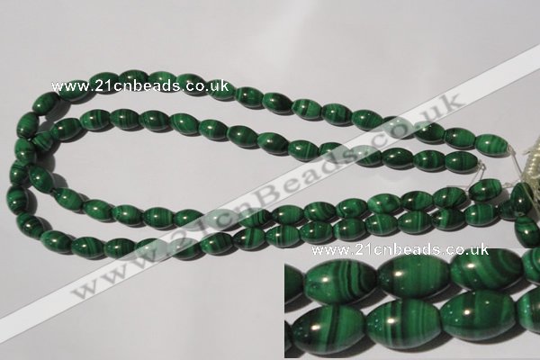 CMN212 15.5 inches 8*12mm rice natural malachite beads wholesale