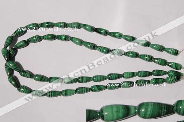 CMN220 15.5 inches 7*15mm teardrop natural malachite beads wholesale