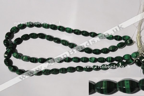 CMN225 15.5 inches 8*12mm faceted rice natural malachite beads