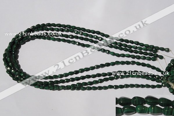 CMN228 15.5 inches 4*6mm faceted teardrop natural malachite beads