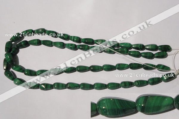 CMN230 15.5 inches 7*15mm faceted teardrop natural malachite beads