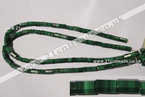 CMN242 15.5 inches 6*10mm faceted tube natural malachite beads