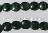 CMN252 15.5 inches 10mm flat round natural malachite beads wholesale