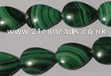 CMN283 15.5 inches 12*16mm flat teardrop natural malachite beads