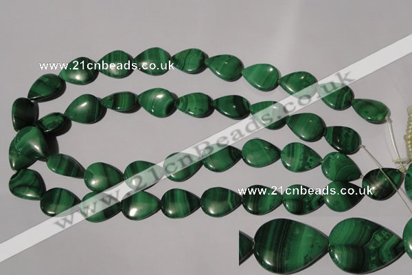 CMN285 15.5 inches 15*20mm flat teardrop natural malachite beads