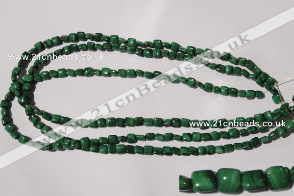 CMN291 15.5 inches 6*6mm square natural malachite beads wholesale