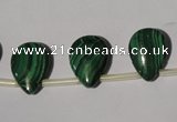 CMN324 Top-drilled 15*20mm flat teardrop natural malachite beads