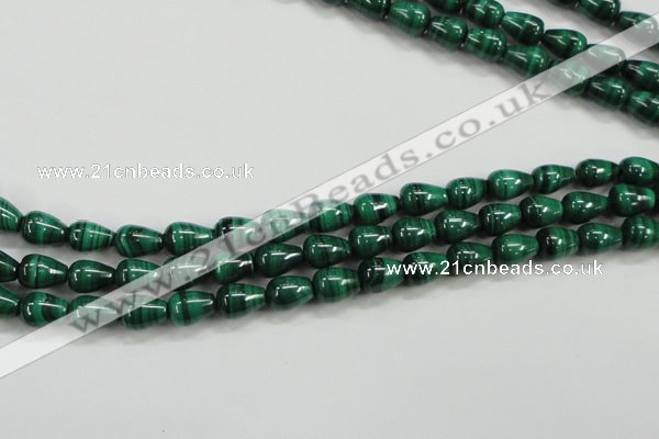 CMN414 15.5 inches 5*7mm teardrop natural malachite beads wholesale