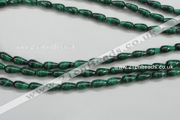 CMN415 15.5 inches 5*9mm teardrop natural malachite beads wholesale