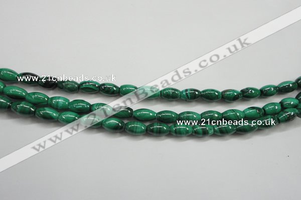 CMN418 15.5 inches 4*6mm rice natural malachite beads wholesale