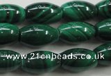 CMN419 15.5 inches 6*9mm rice natural malachite beads wholesale