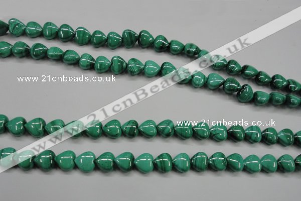 CMN424 15.5 inches 8*8mm heart natural malachite beads wholesale