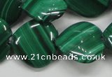 CMN428 15.5 inches 15*15mm heart natural malachite beads wholesale