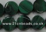 CMN430 15.5 inches 10mm coin natural malachite beads wholesale