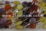 CMQ01 15.5 inches 6*8mm faceted oval multicolor quartz beads