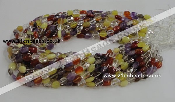 CMQ01 15.5 inches 6*8mm faceted oval multicolor quartz beads