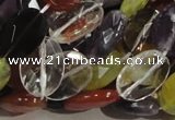 CMQ04 15.5 inches 14*18mm faceted oval multicolor quartz beads