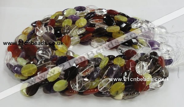 CMQ04 15.5 inches 14*18mm faceted oval multicolor quartz beads