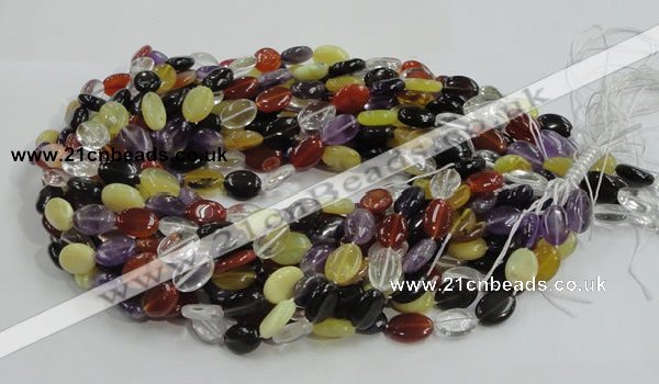 CMQ05 15.5 inches 10*14mm oval multicolor quartz beads wholesale