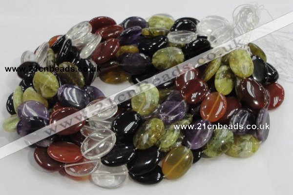 CMQ06 15.5 inches 18*25mm oval multicolor quartz beads wholesale