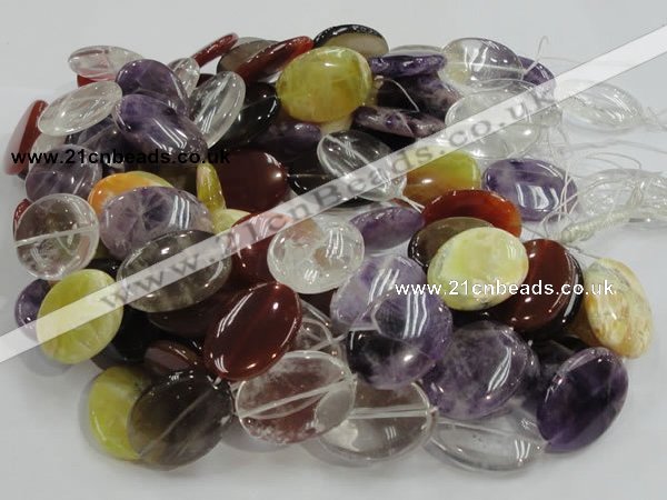 CMQ07 15.5 inches 22*30mm oval multicolor quartz beads wholesale