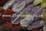 CMQ11 10*14mm twisted flat teardrop multicolor quartz beads