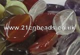 CMQ12 15*20mm twisted flat teardrop multicolor quartz beads