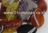 CMQ14 18*25mm twisted flat teardrop multicolor quartz beads