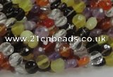 CMQ16 15.5 inches 6mm faceted coin multicolor quartz beads