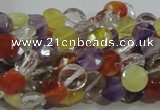 CMQ17 15.5 inches 8mm faceted coin multicolor quartz beads