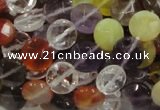 CMQ18 15.5 inches 10mm faceted coin multicolor quartz beads