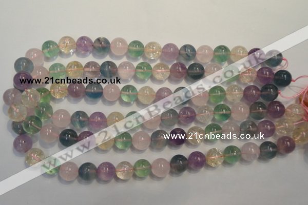 CMQ214 15.5 inches 12mm round multicolor quartz gemstone beads